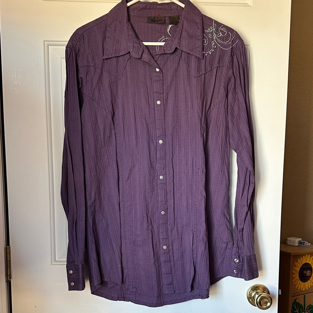 Wrangler Purple Button Down Shirt for Women